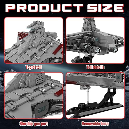 Miniatura 4 de Lrure Starship - Juego de bloques de construcción para regalos, conjunto de juguetes de construcción de naves espaciales, kit de modelo de ladrillo