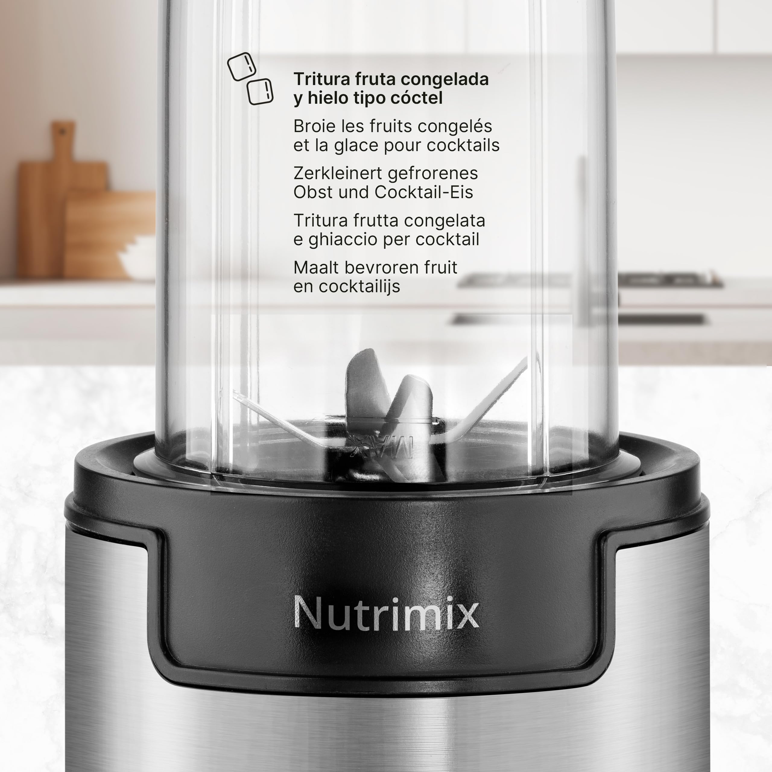 Ufesa Nutrimix Mixeur à Verre Individuel, Extracteur de Nutriments et Vitamines Multifonction, 900W de Puissance, Lames en Acier Inoxydable, Smoothies et Shakes, Broie de la Glace, Accessoires 6 en 1