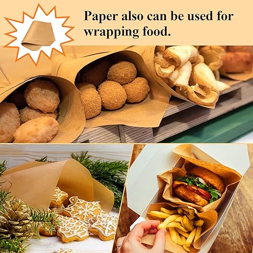 Miniatura 8 de 100 piezas de papel pergamino sin blanquear para forros de freidora de aire, papel pergamino precortado de 9 x 13 pulgadas para bandeja de hornear,