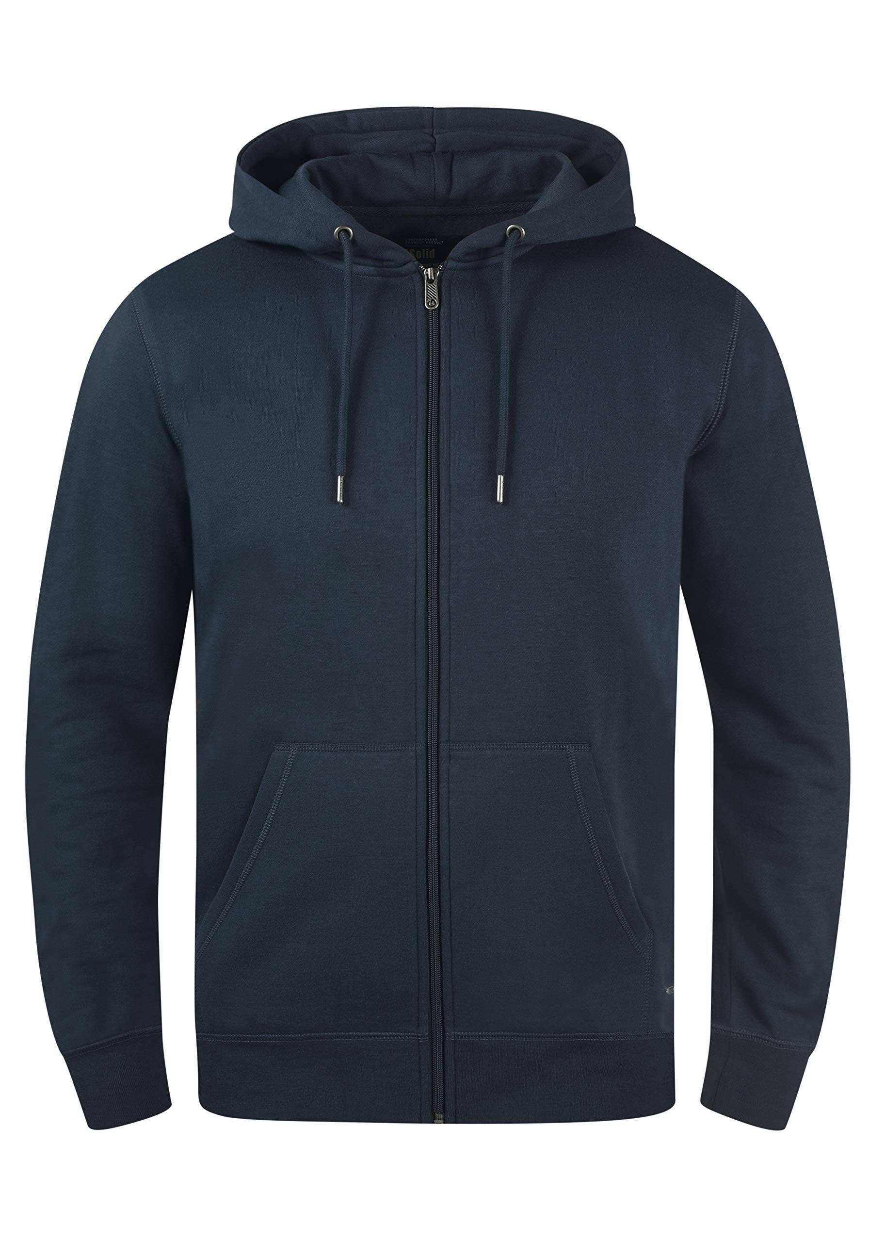 Solid Men's Insignia Blue (1991) Bertizip Zip Up Hoodie Sweat Hooded Jacket With Hood With Fleece Lining With Zipper, Size:l, Colour:
