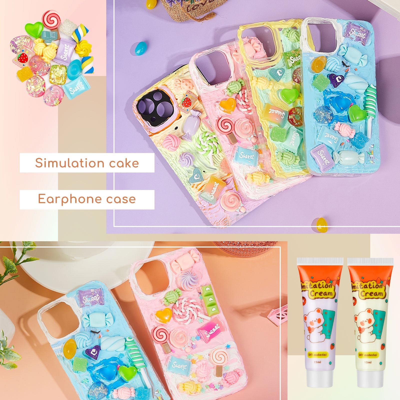 Amazon.com: Lineshading 12 Set DIY Phone Case Kit Whipped Cream Glue Kit Include 12 Simulation Cream Glue 15ml with Nozzle 2 Pack Theme Decorations 2 Pack Decorating Accessories for Craft Birthday Gift(Candy) : Amazon.com: Lineshading 12 Set DIY Phone Case Kit Whipped Cream Glue Kit Include 12 Simulation Cream Glue 15ml with Nozzle 2 Pack Theme Decorations 2 Pack Decorating Accessories for Craft Birthday Gift(Candy) :
