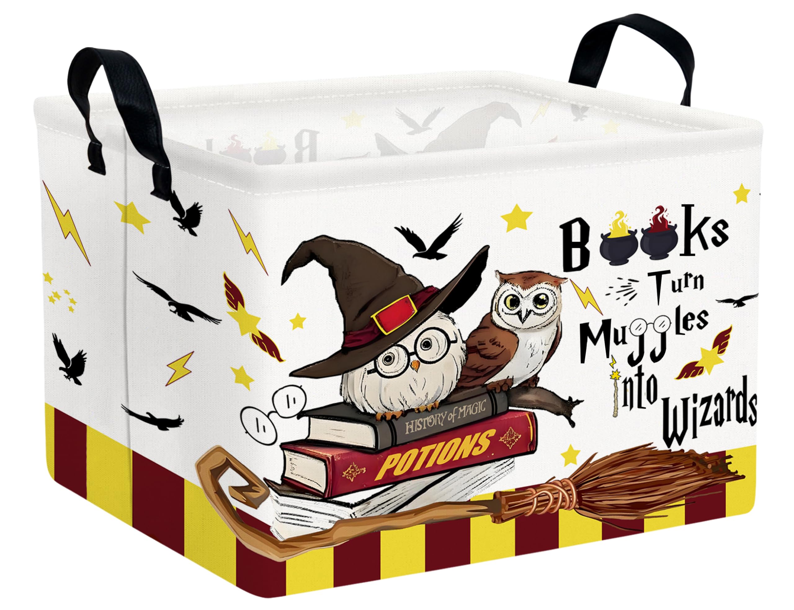 Large Magic Nursery Baby Basket Collapsible Kids Toy Storage Bin Gift Box Room Decor (Brown Owl)