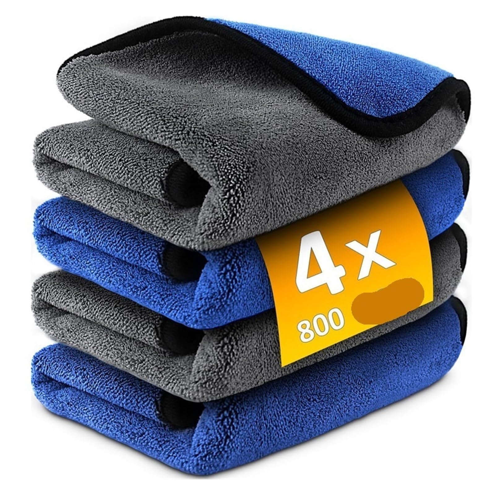 4-Pack Microfiber Car Washing Towels - Soft Quick Drying Cleaning Cloths for Windows Mirrors and Home Use - — view 2