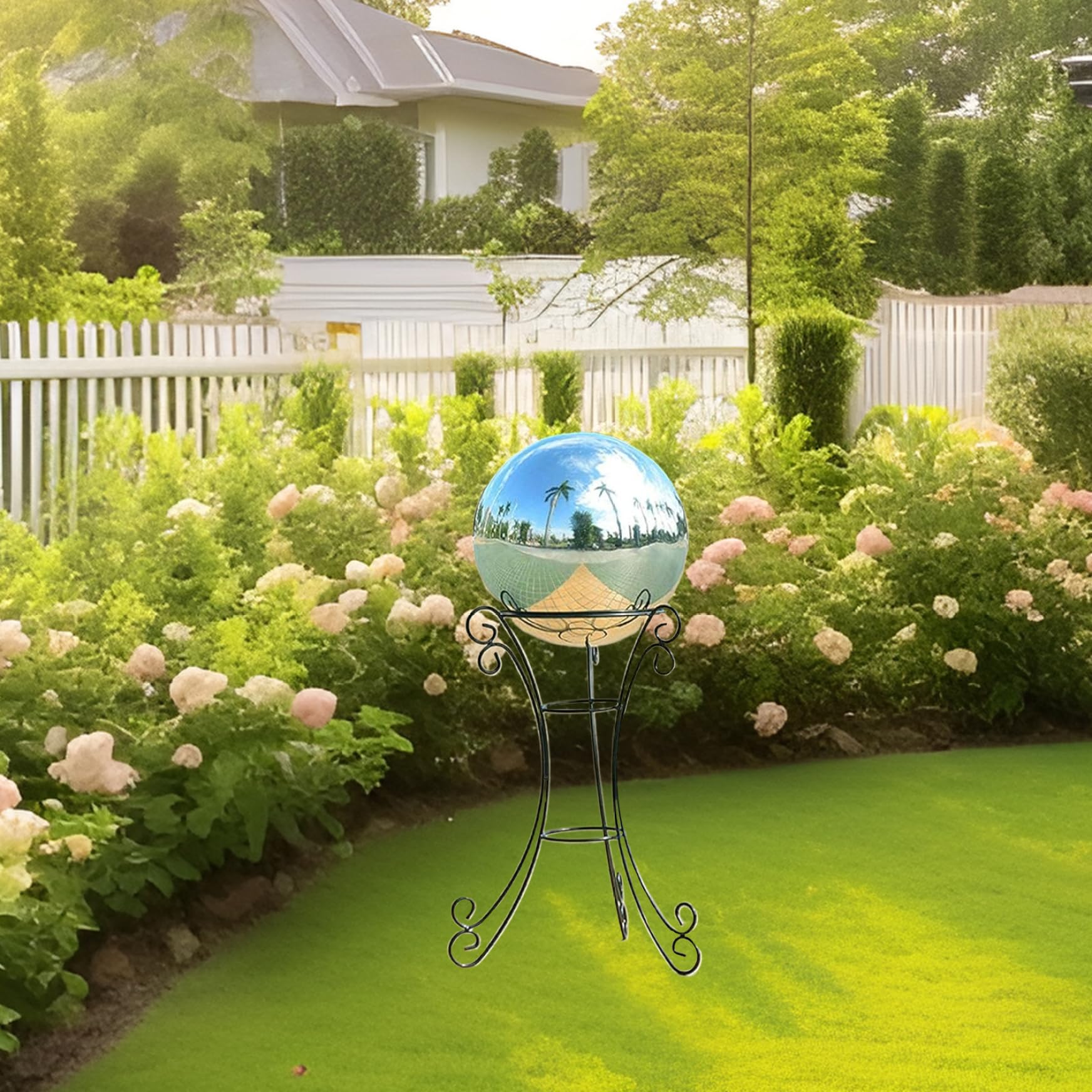 Sfera Riflettente Per Giardino - Acciaio Inox - Decorazione Per Esterni E Interni, Vari Diametri - Foto 3