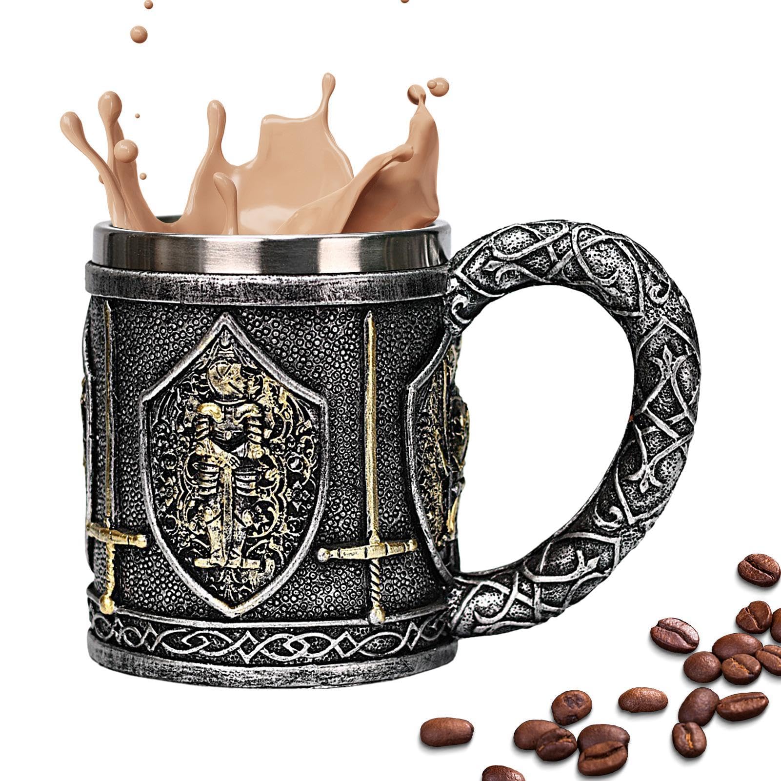 Boccale Birra Legno Stanley Cup Teksome Tazza Medievale,Boccale Da Birra In Legno Da 600 Ml Per Uomo | Boccale Di Birra, Tazza Di Caffè Fresco, Boccale Di Birra Vichingo Per La Decorazione