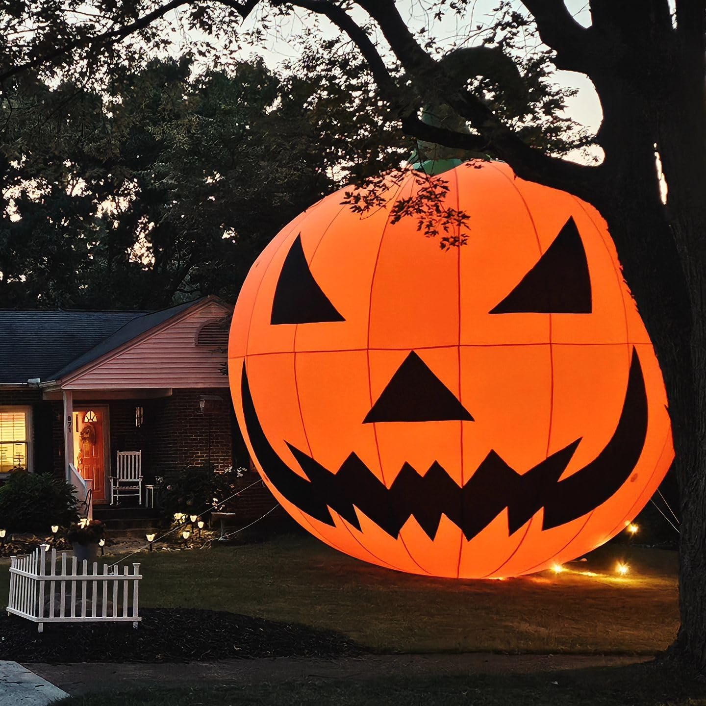 OZIS Giant 20Ft Premium Halloween Inflatable Pumpkin Decorations with Blower, Blow up Halloween Decorations Outdoor Holiday Decor for Outdoor Yard Lawn Halloween Party (Without LED Lights)