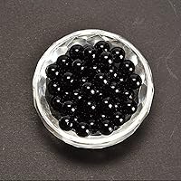 Vista 4 de Cuentas redondas sueltas de ónix negro liso de 6mm (15/64 pulgadas), cuentas naturales de gematone para joyería y manualidades, 1 cadena de 15