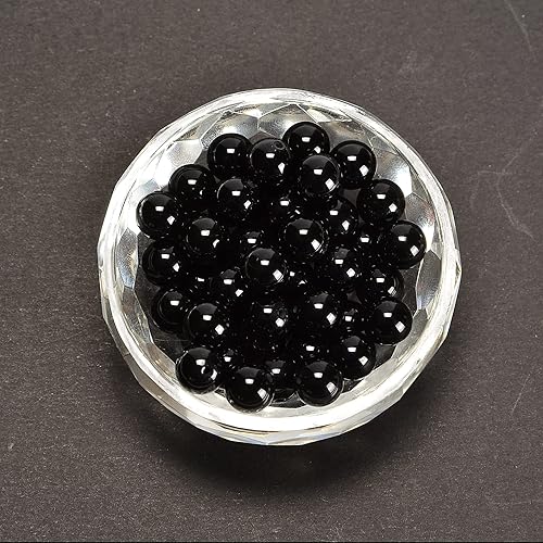 Miniatura 4 de Cuentas sueltas de ónix negro liso redondo natural Gematone de 0.236 pulgadas para la fabricación de joyas DIY hallazgos en 1 hebra de 15 pulgadas