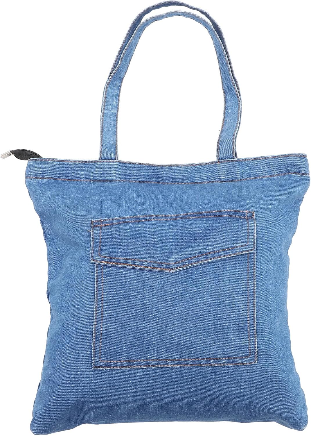 SHERCHPRY Canvas Tote Vintage Handbags Denim Shoulder Tote Bags Casual Denim Handbag Tote Crossbody Bag Large Pocket Handbag Gifts (Light Blue) Womens Shoulder Bags Womens Handbags
