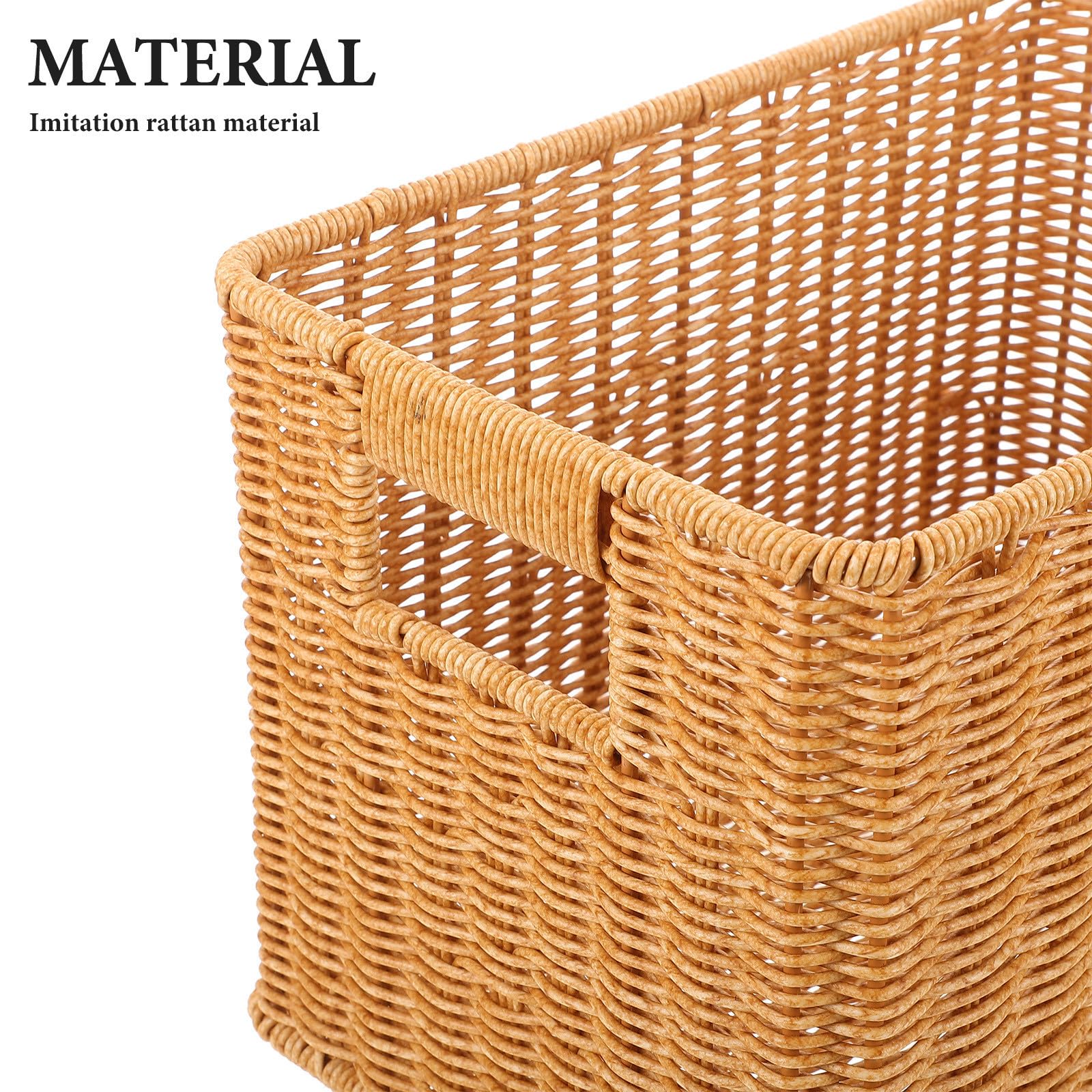 Cesta Rectangular de Almacenamiento Hogar de Plástico, Color Caqui
