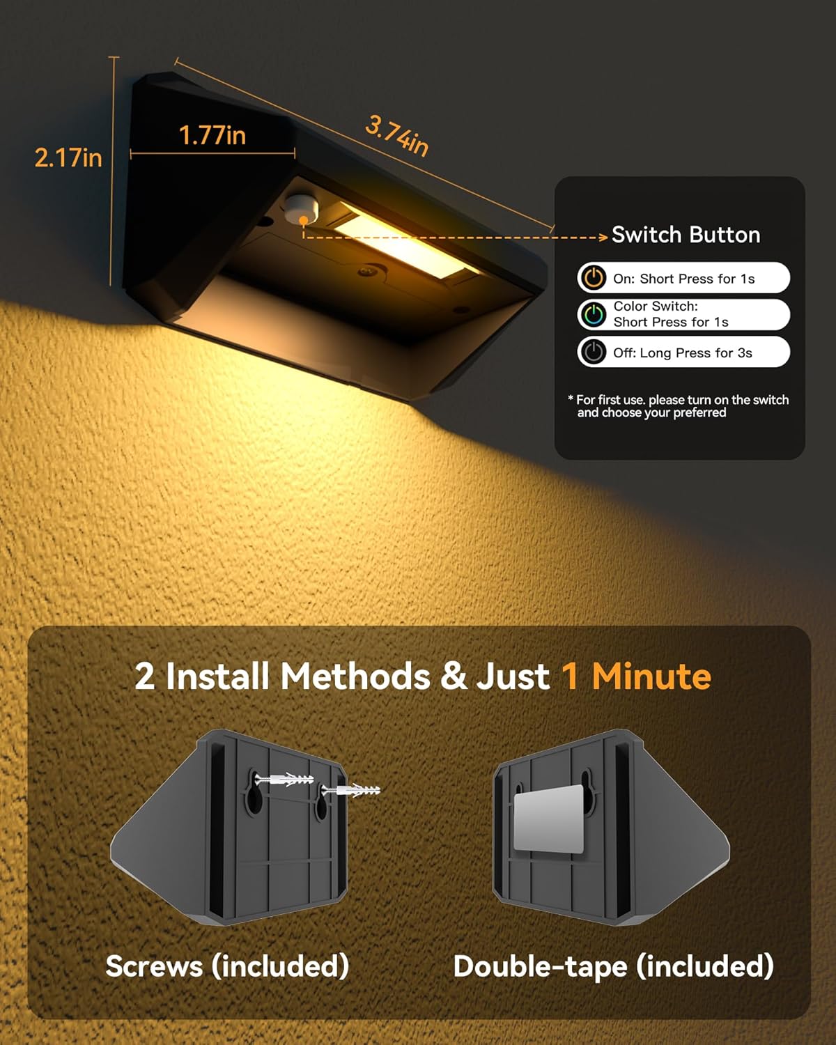 Solar Fence Lights Outdoor, 12 Pack Ultra-Bright 100 Lumens Fence Lights Solar Powered, IP65 Waterproof, 9 Color Modes, 12+ Hours Lighting Decor for Backyard/Patio/Deck/Wall/Pool - Image 6