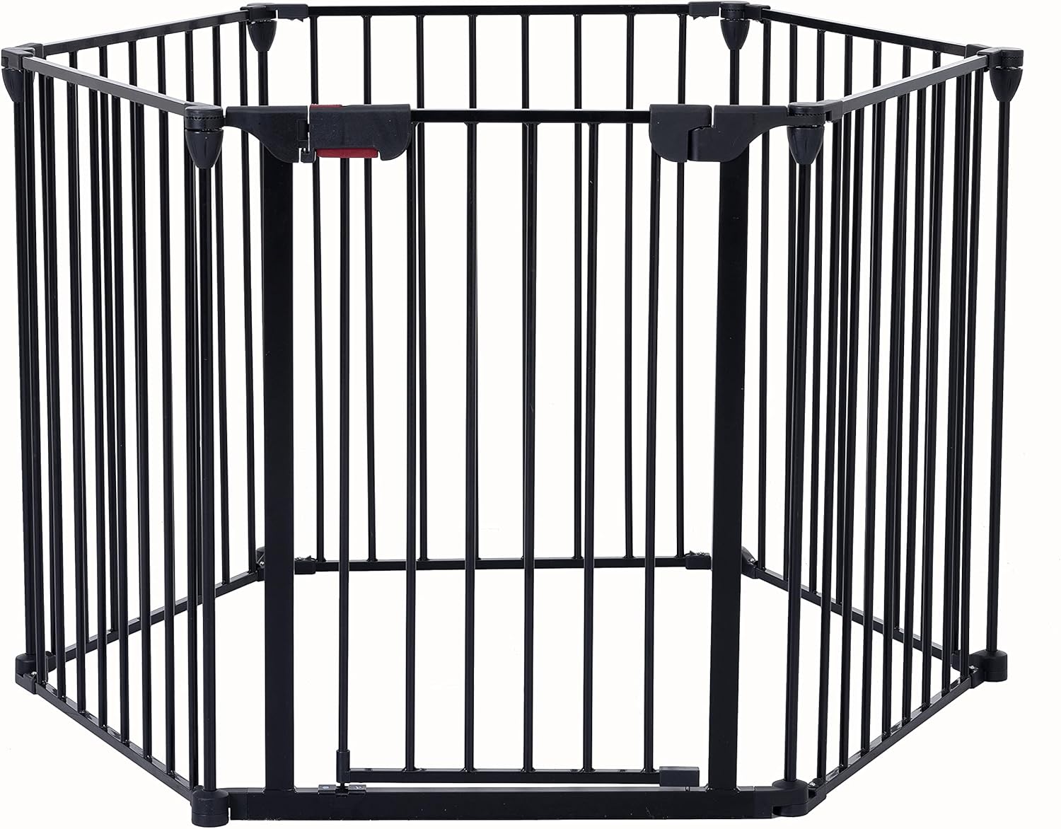 Goujxcy Metal Baby Gate with WalkThrough Door, 152Inch