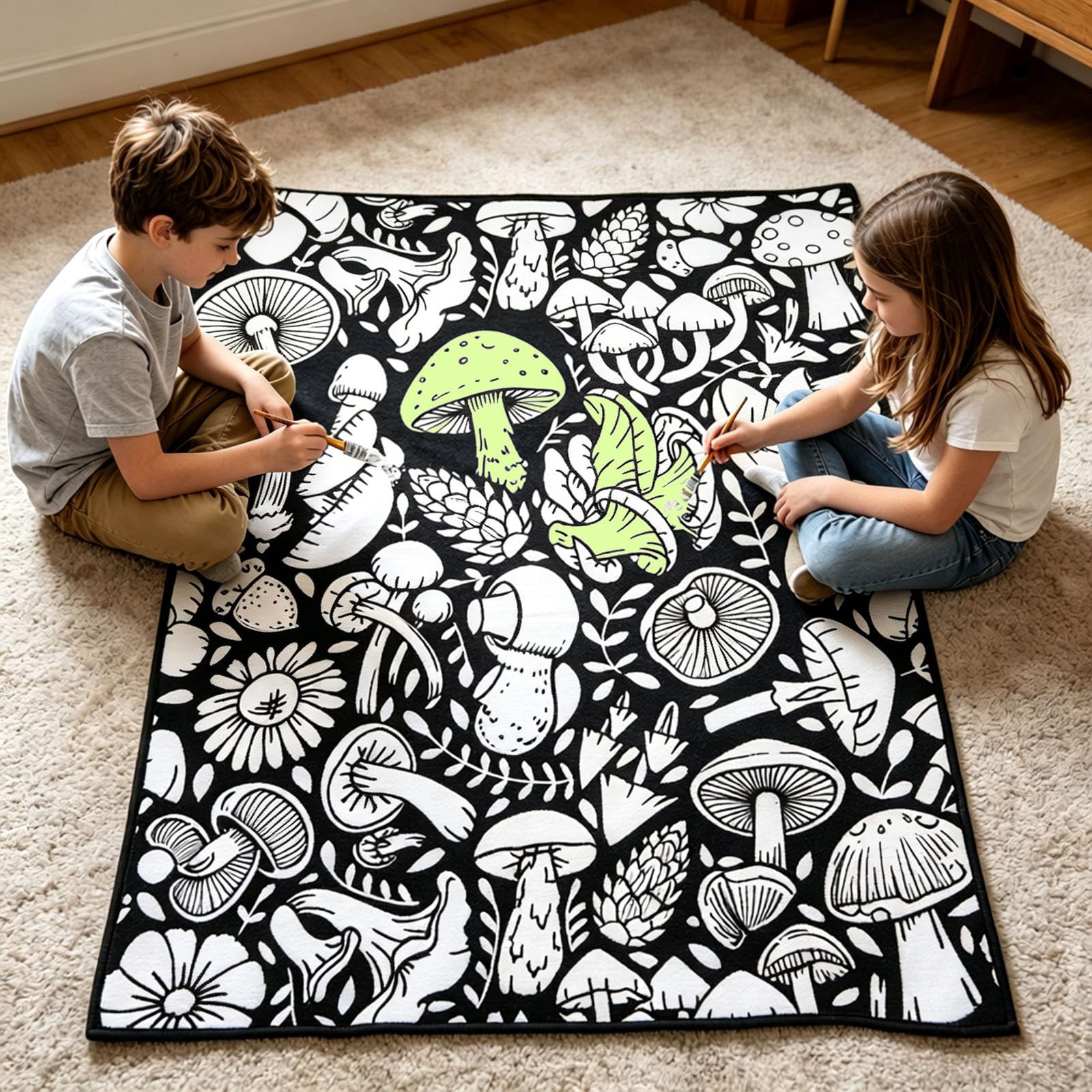 DIY-Maldecke 150×115 Cm,Wiederverwendbare Painting Blanket, Coloring Blanket Mit 24 Farben Pinsel - Waschbare Coloring Blankets Für Kinder & Erwachsene, Kreatives Bastel-set (Farbe 1)