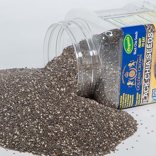 Miniatura 3 de Golden Crown Black Chia Seeds  24 onzas (1.5 libras), sabor dulce naturalmente kosher de chía entera, perfectas para batidos, productos horneados,