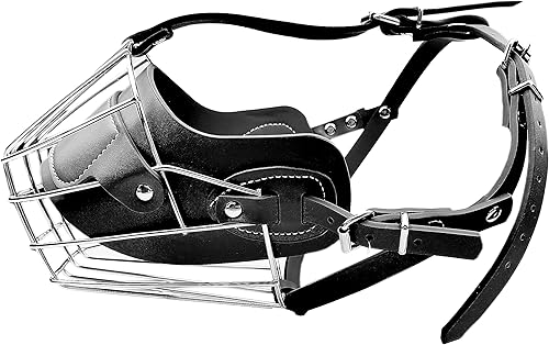 Miniatura 9 de Bozales para perros, bozales de metal para perros, bozales de metal para perros, para morder, ladrar, masticar, bozales para mascotas, color negro 3#