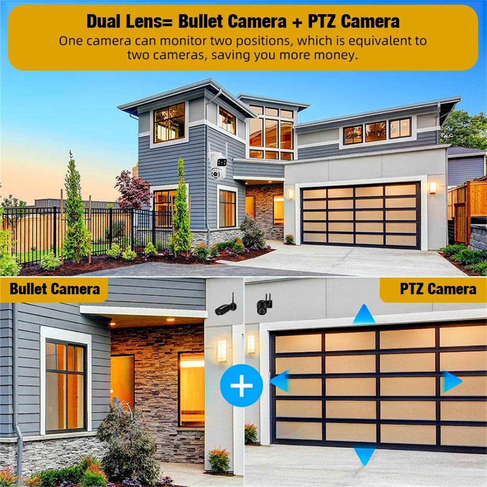 Caméra IP Tuya WiFi à Double Objectif 5MP+5MP, Vision Nocturne, Suivi Automatique PTZ extérieur, Communication bidirectionnelle, vidéosurveillance,Camera