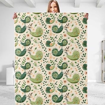 Funny Snails Throw Blanket - Plush, Soft, Comfy, Warm, Fuzzy, Flannel Blanket for Couch, Bed, Travel, Office, Outdoor, Home Decor - Unique Gift for Men and Women 5060