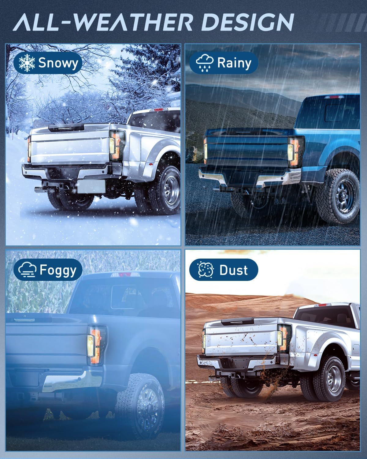 Nilight Taillight Assembly Compatible with 2017 2018 2019 Ford F250 F350 Super Duty Rear Lamp Replacement OE Style Passenger Side Smoke Lens