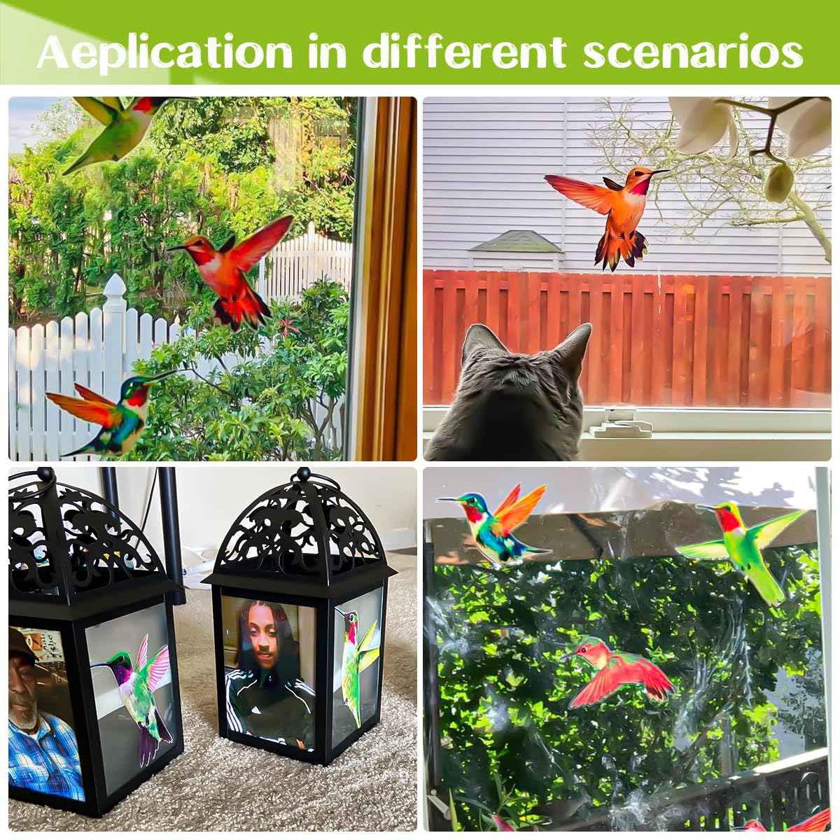 Zindoo 9 Sheet Spring Summer Birds Window Clings - Image 4