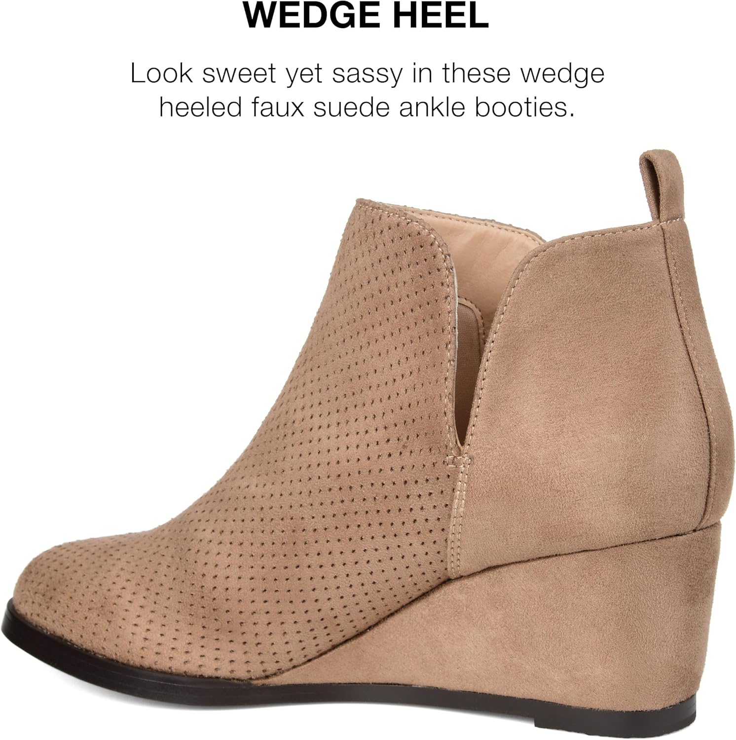 Journee Collection Women's Mylee Pull On Wedge Booties - Taupe - 11 - Image 4