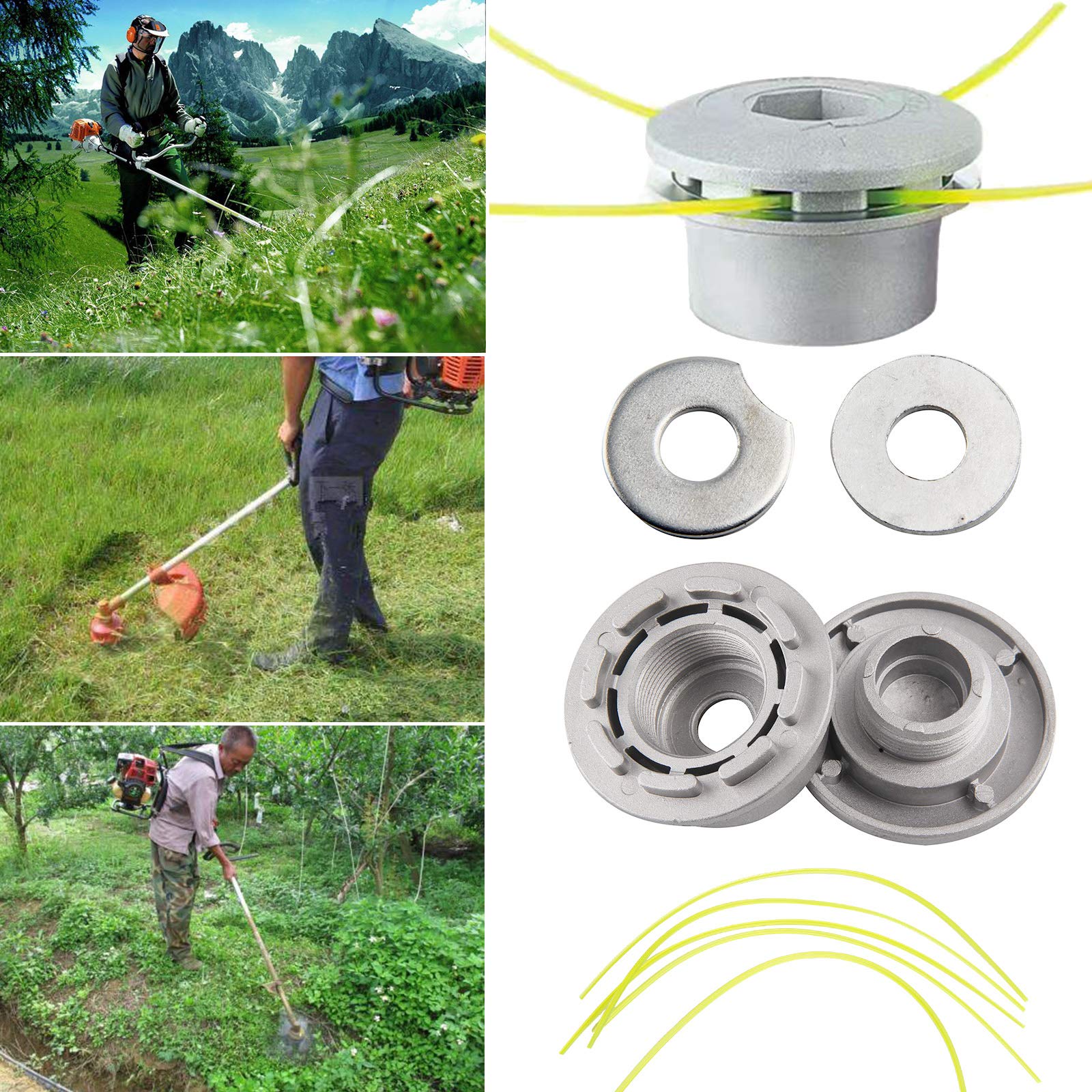 Hapivida Aluminium Doppel-Fadenkopf Für Motorsensen – Universell, Mit Automatischem Einfädeln