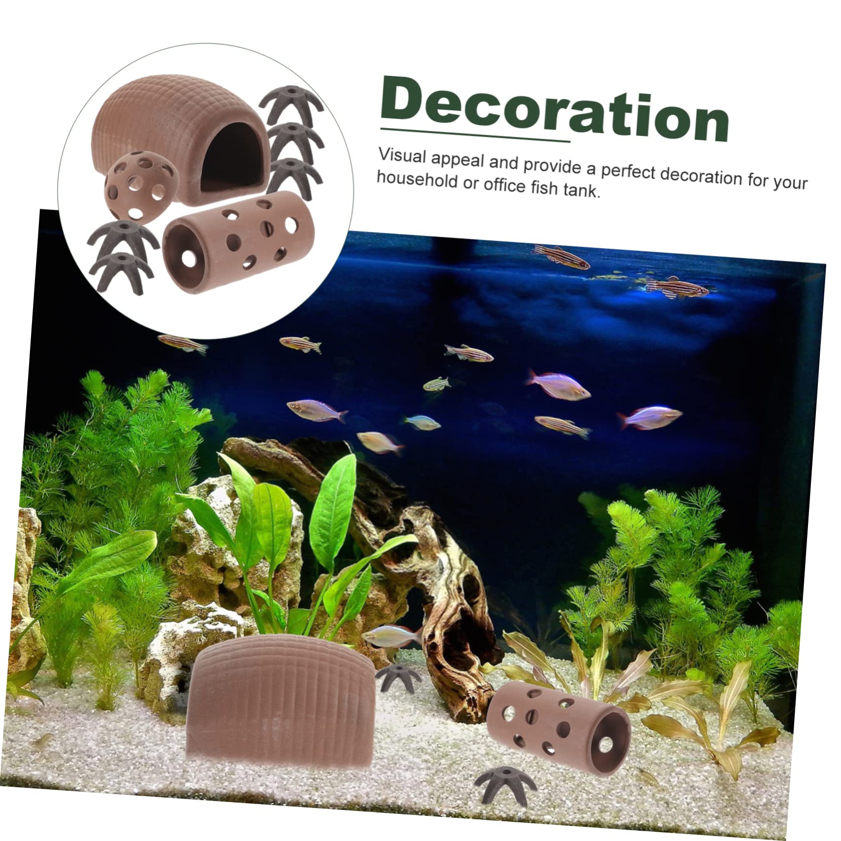 BESPORTBLE 27stücke Teiliges Wasserpflanzenversteck Für Fische Keramische Versteckhöhlen Für Aquarien Für Aquariengestaltung Und Fischzucht Dekorativ Und