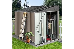 GRAVFORCE 4'x 8' Metal Outdoor Storage Shed