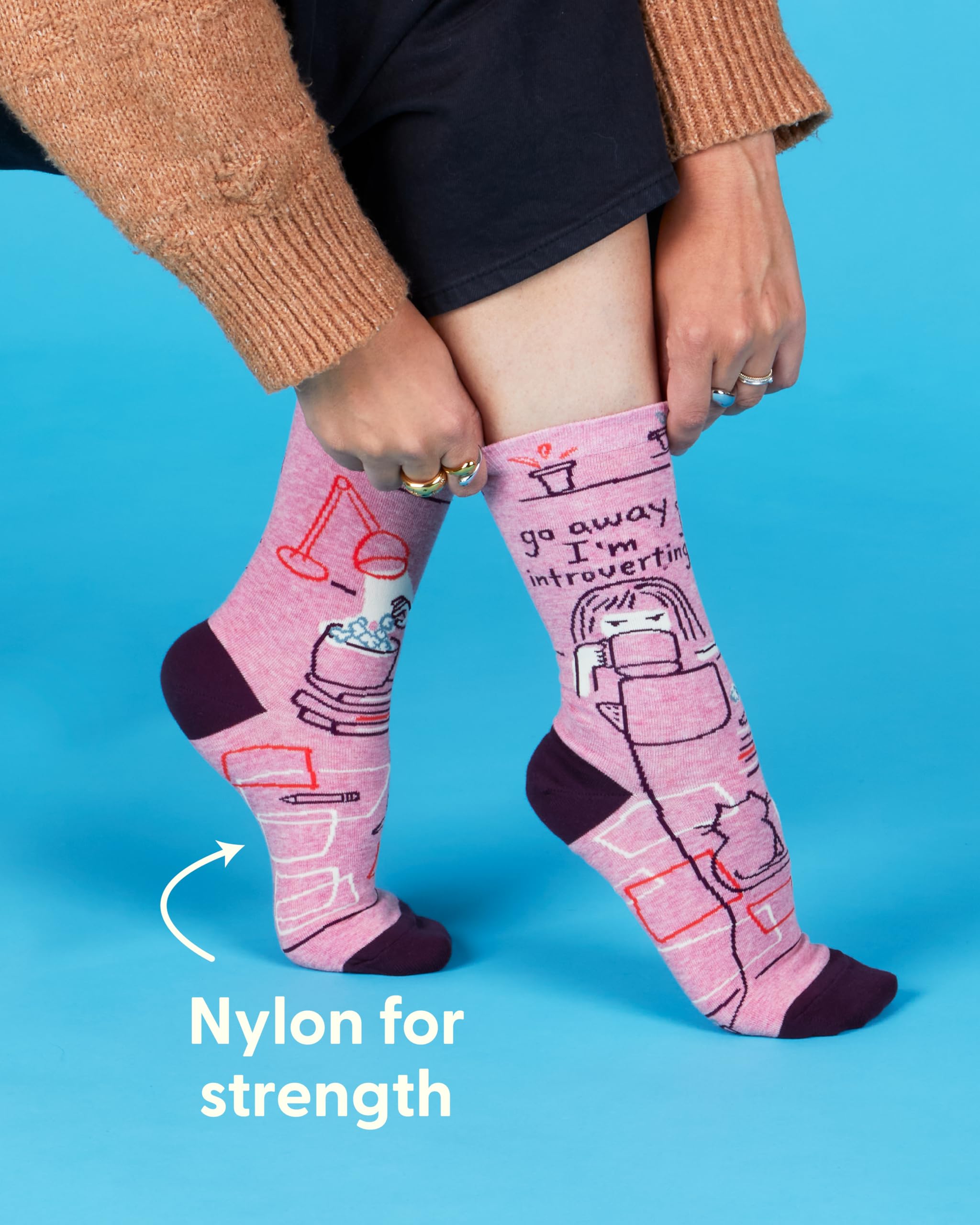 Blue Q - Calcetines - para Mujer: Go Away Introverting