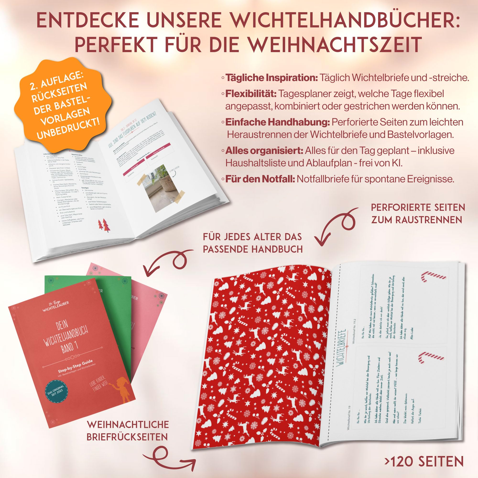 Wichtel Zubehör Set für Jede Wichteltür | Rundum-sorglos-Paket Nr. 2 für 4-6 Jährige | Wichtel Countdown Kalender, Wichtelhandbuch, Streiche & Zubehör - Perfekte Wichteltür Ergänzung