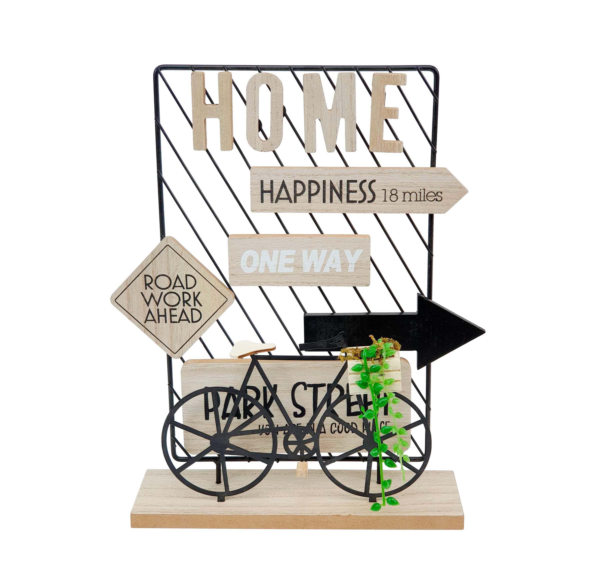 THE SECRET HOME Figura Decorativa para Sobremesa, Figura en Madera de MDF y Hierro, Decoración Original para Salón, Recibidor, Dormitorio