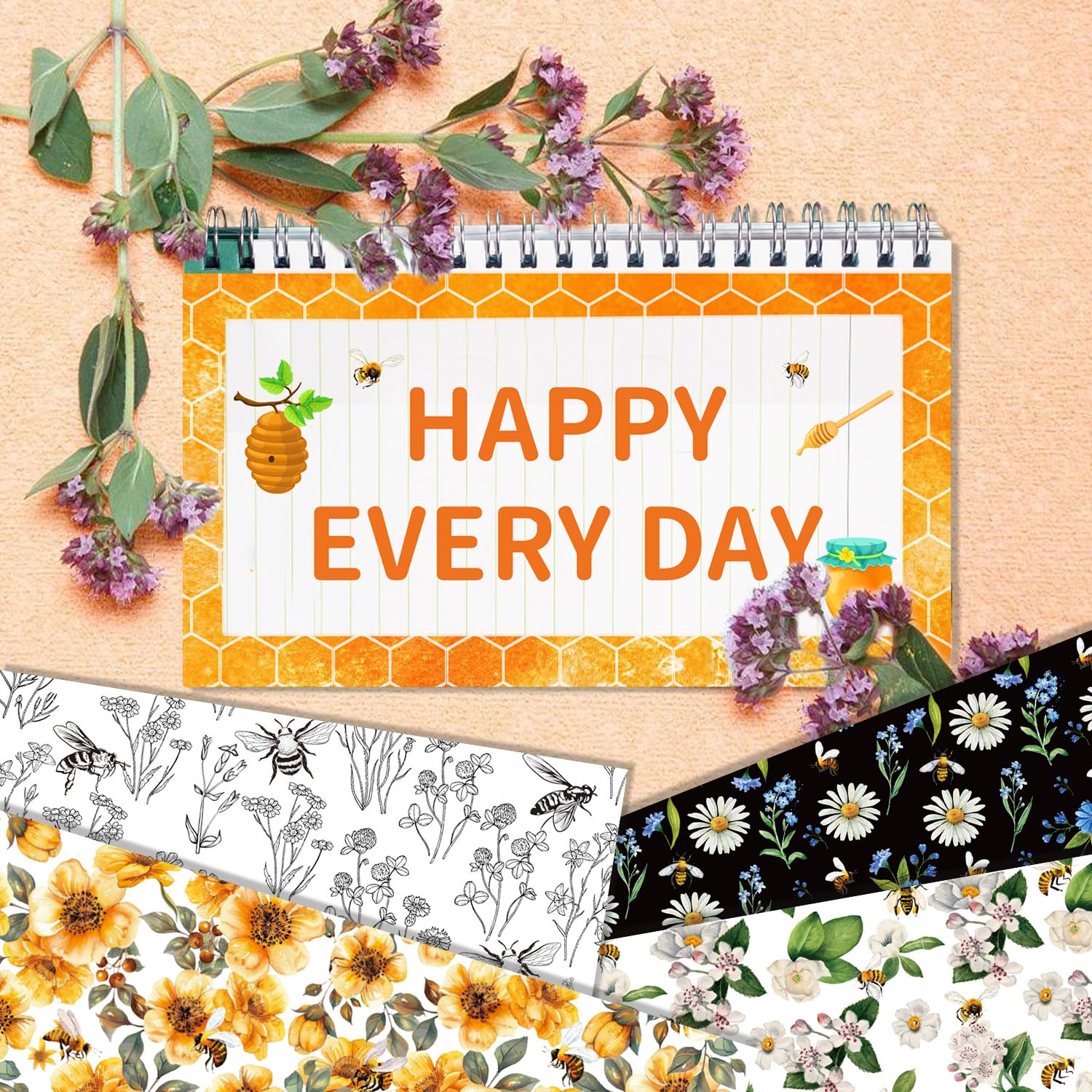 24 arkusze papieru z wzorem pszczół, 30 cm x 30 cm papier do scrapbookingu, 12 stylów