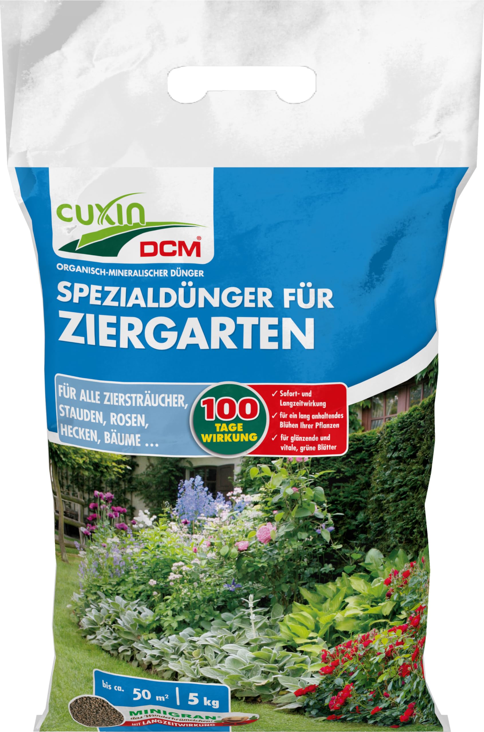 CUXIN DCM Spezialdnger fr Ziergarten - Spezialdnger - Mit MINIGRAN  TECHNOLOGY- 100 Tage Langzeitwirkung - NPK- organisch-mineralischer Dnger  - 5 kg : Amazon.de: Garten