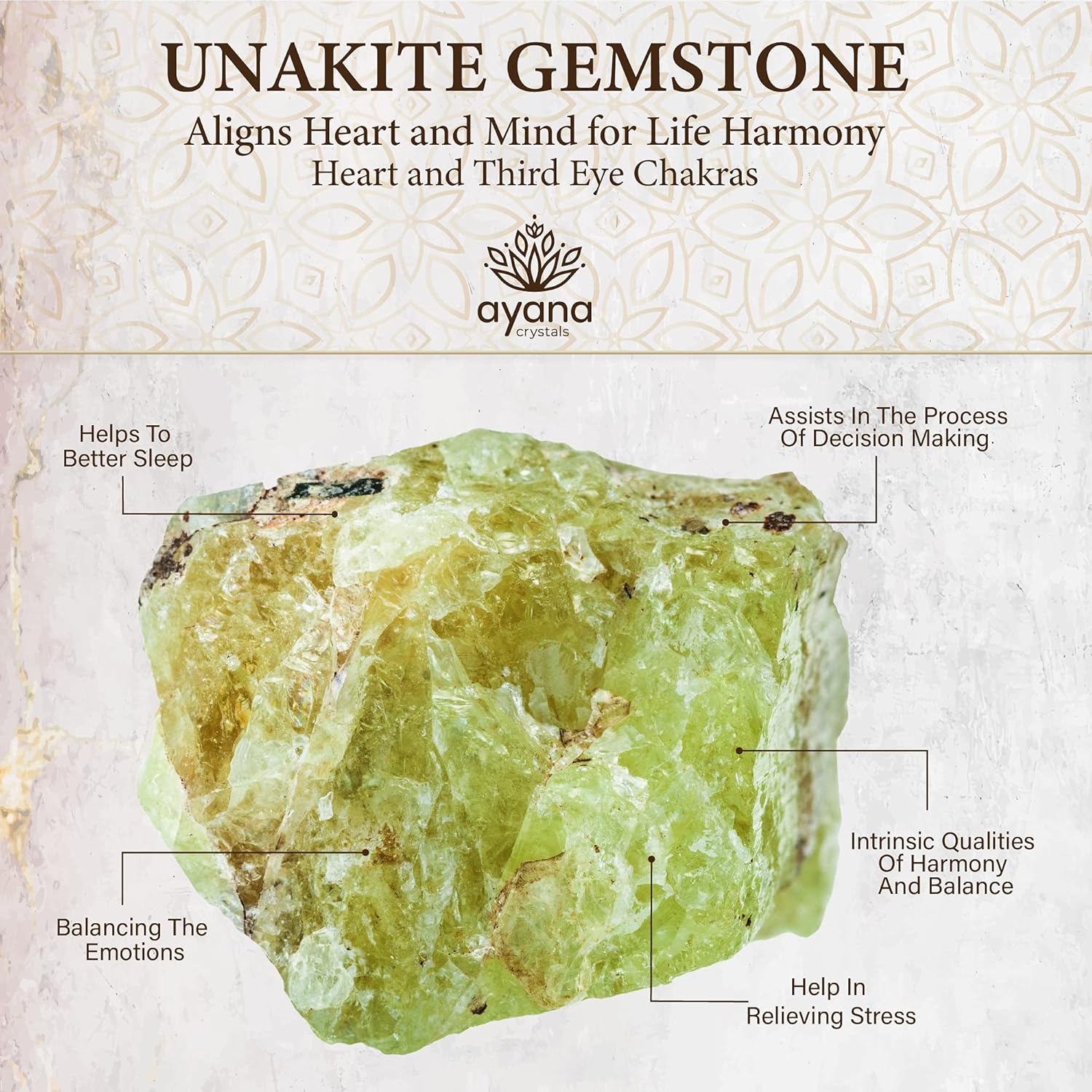 AYANA Unakite Jasper Necklace – Authentic Handmade Crystal Jewelry for Women with Ethically Sourced Natural Unakite Jasper Stone, Ideal for Emotional and Spiritual Balance – 18-inch Adjustable Cord - Image 2