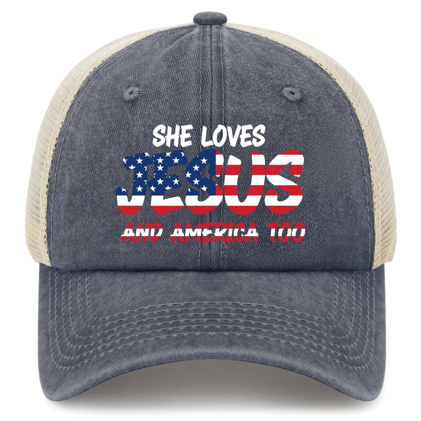She Loves Jesus and America Too Sun Hats Cycling Cap for Her