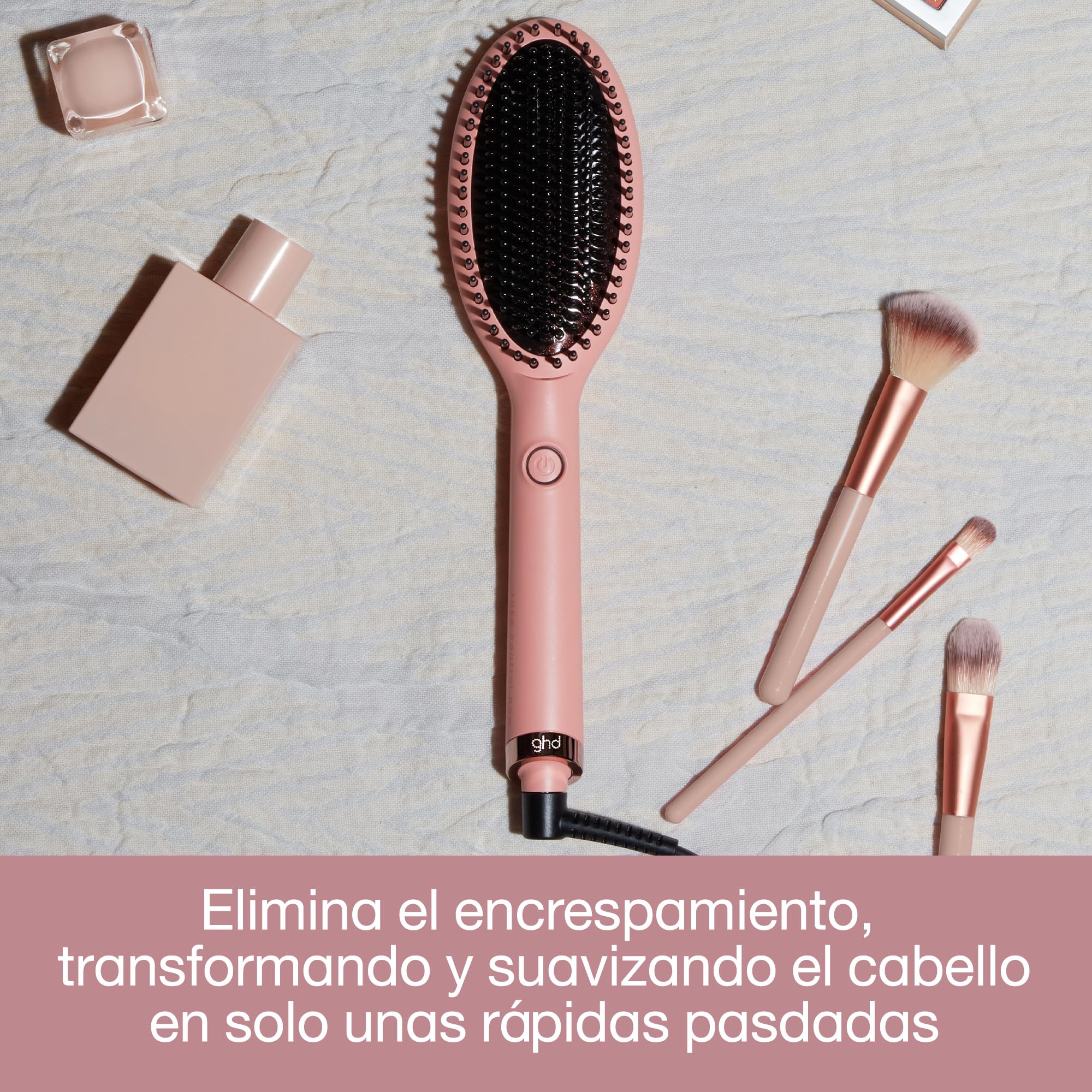 ghd glide take control now - Cepillo de pelo térmico para un acabado liso natural sin esfuerzo, suaviza y elimina el encrespamiento, temperatura óptima de peinado 185ºC, edición limitada 2023, rosa