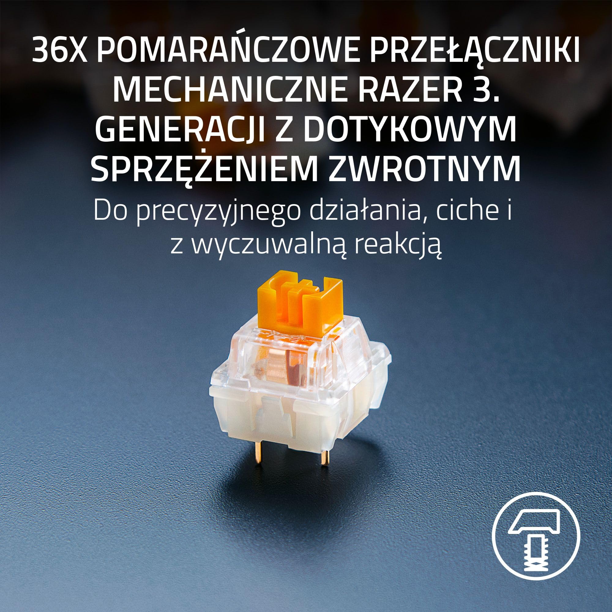 Razer Zestaw przełączników mechanicznych – pomarańczowy przełącznik dotykowy (zoptymalizowany do gier, przezroczysta obudowa przełącznika z soczewką LED, żywotność 100 milionów naciśnięć klawiszy