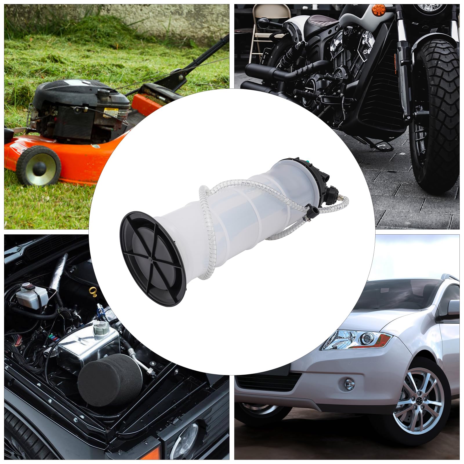 7.5 Liter Manuell/Pneumatisch Ölabsaugpumpe mit 4 Schläuche | Flüssigkeitsabsaugpumpe, 0.5-1.2 MPa, für Motoröl, Getriebeöl, Kühlmittel, Schmieröl, Bremsflüssigkeit und Wasser