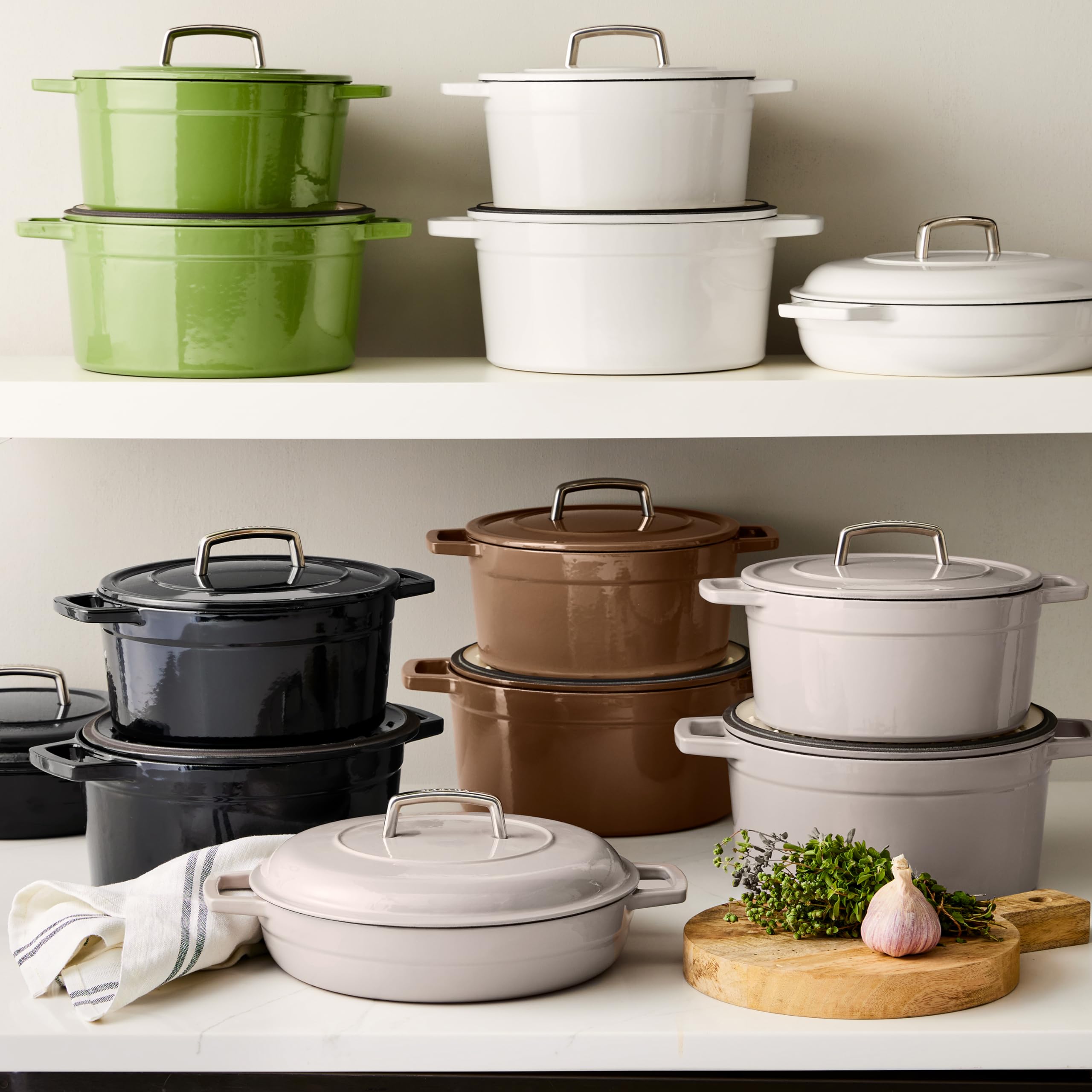 Martha by Martha Stewart 3.5 QT Enameled Cast Iron Braiser w/Lid - Crescent Moon