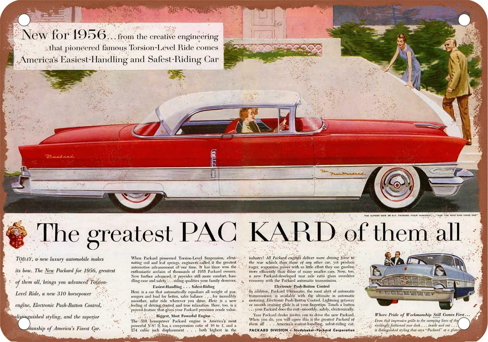 Miaomansenstore Metal Sign - 1956 Packard Vintage Ad 01 - Old Retro Rusty Look Home Decor