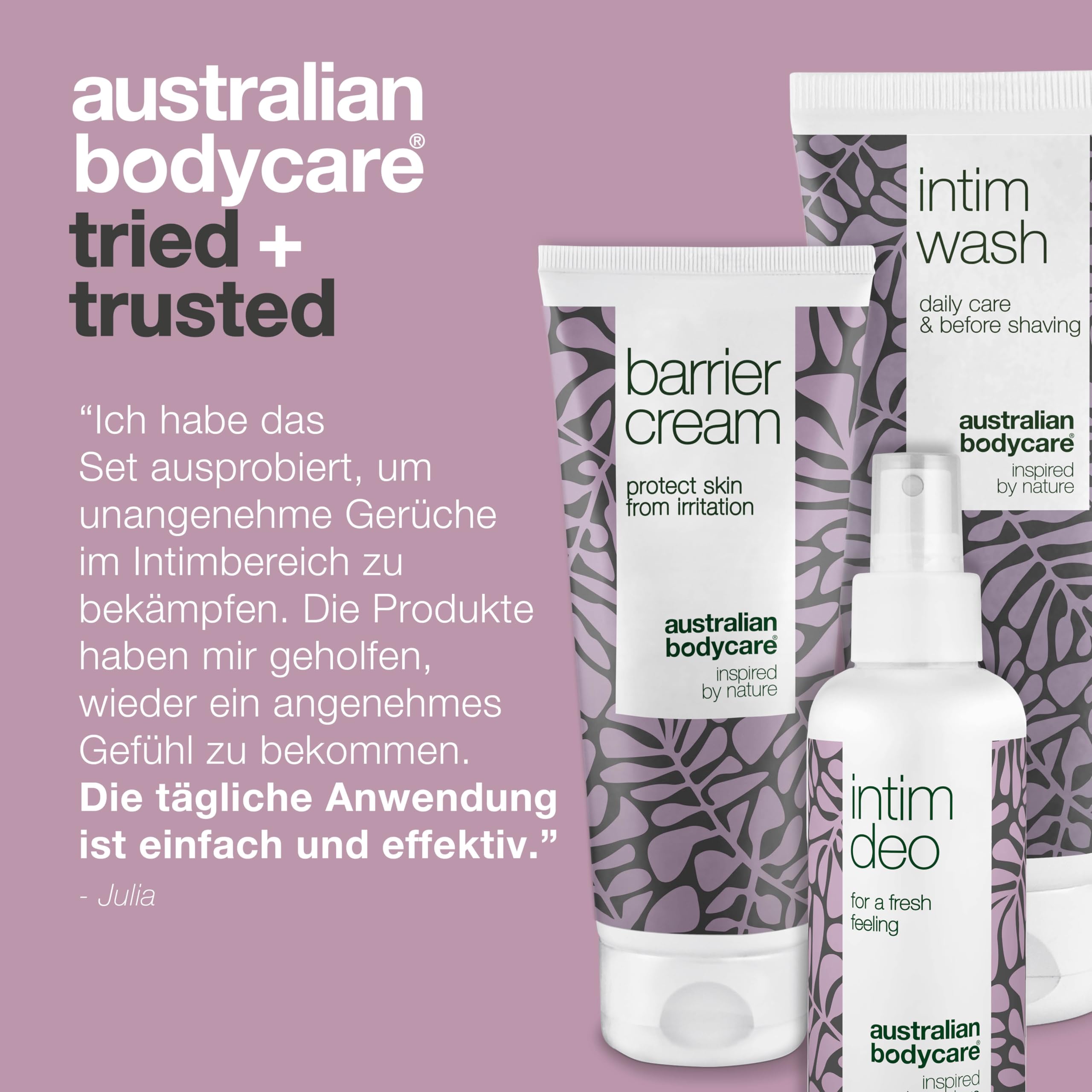 3-teiliges Inkontinenz-Pflegepaket bestehend aus teebaumölhaltiger Intimseife 200 ml, Barrierecreme 100 ml und Intim Deodorant 100 ml zur Reduktion von unangenehmen Gerüchen | Dermatologisch getestet