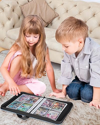 Miniatura 9 de Carpeta de tarjetas para tarjetas Pokémon, 4 bolsillos coleccionables, álbumes de tarjetas coleccionables para libros, 400 tarjetas con fundas