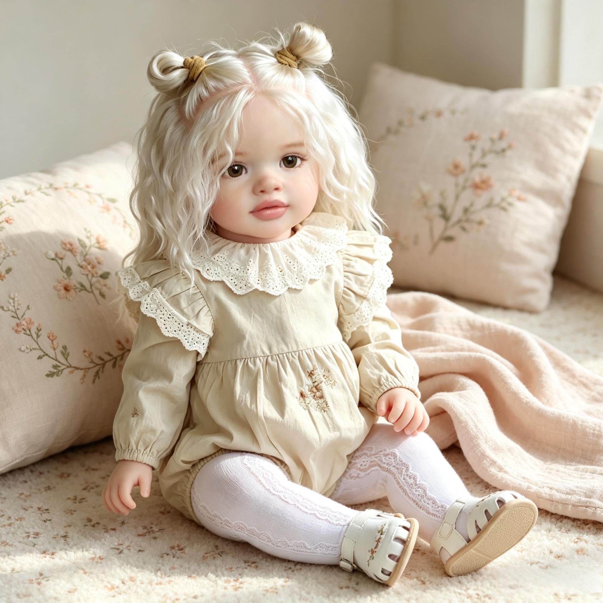 RXDOLL 51 cm prawdziwe życie Reborn maluch lalki Pippa z blond włosami, duży rozmiar, Reborn Baby Dolls Girl, realistyczne lalki niemowlęce, miękka winylowa tkanina, ciało, realistyczna lalka Reborn