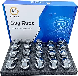 Kadrick 20pcs M12x1.5 Lug Nuts,One-Piece Solid Chrome OEM Factory Style, Replacement for 2001-2019 Ford Escape/2012-2018 Focus/2006-2019 Fusion/Lincoln 2015-19 MKC/2012-16 MKZ,Large Acorn Seat