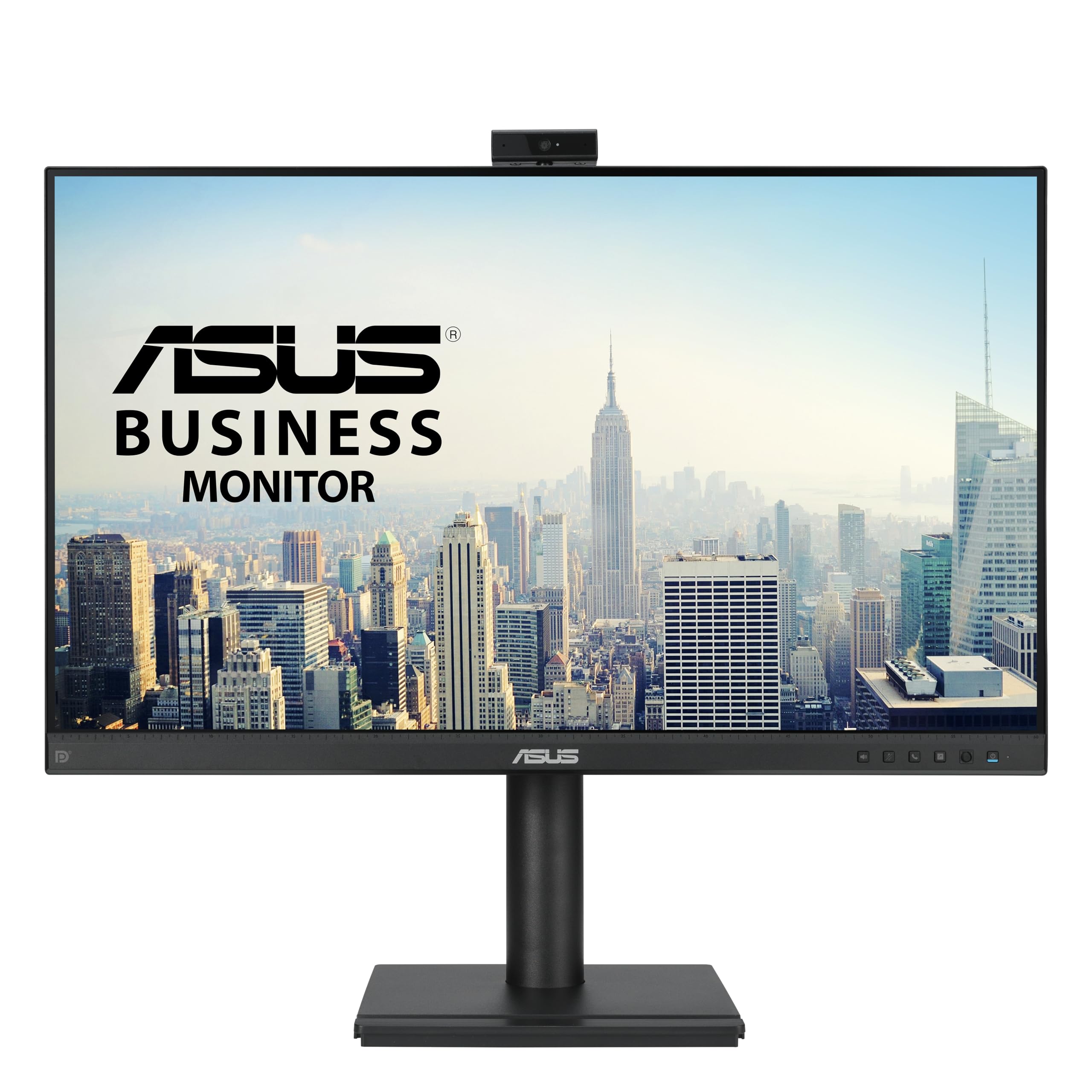ASUSBE249QFK 24 Inch Video Conference Monitor (23.8 Inch Visible), Full HD, IPS, 100Hz, Frameless, Full HD Webcam, Microphone Arrangement, Stereo Speaker, Height Adjustable, Ergonomic Design, HDMI)