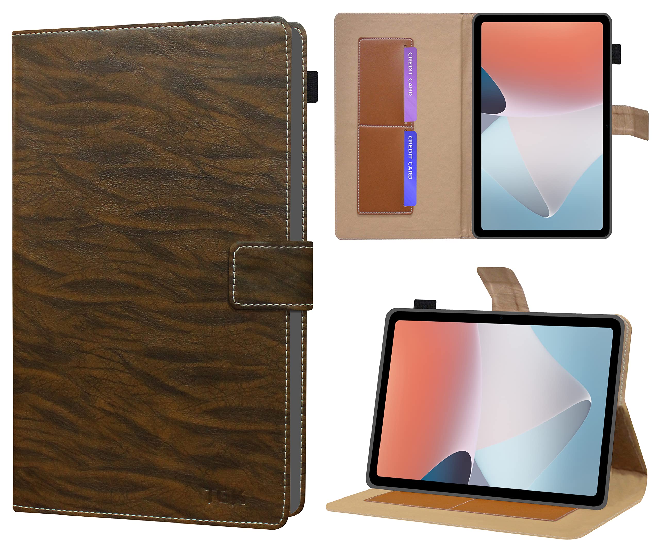 TGK Pattern Protective Leather Case with Viewing Stand and Card Slots Flip Case Cover for Oppo Pad Air 10.36 inch Tab with Stylus Pen Holder (Dark Brown) (B0B7XK4P7T) Amazon Price History, Amazon Price Tracker