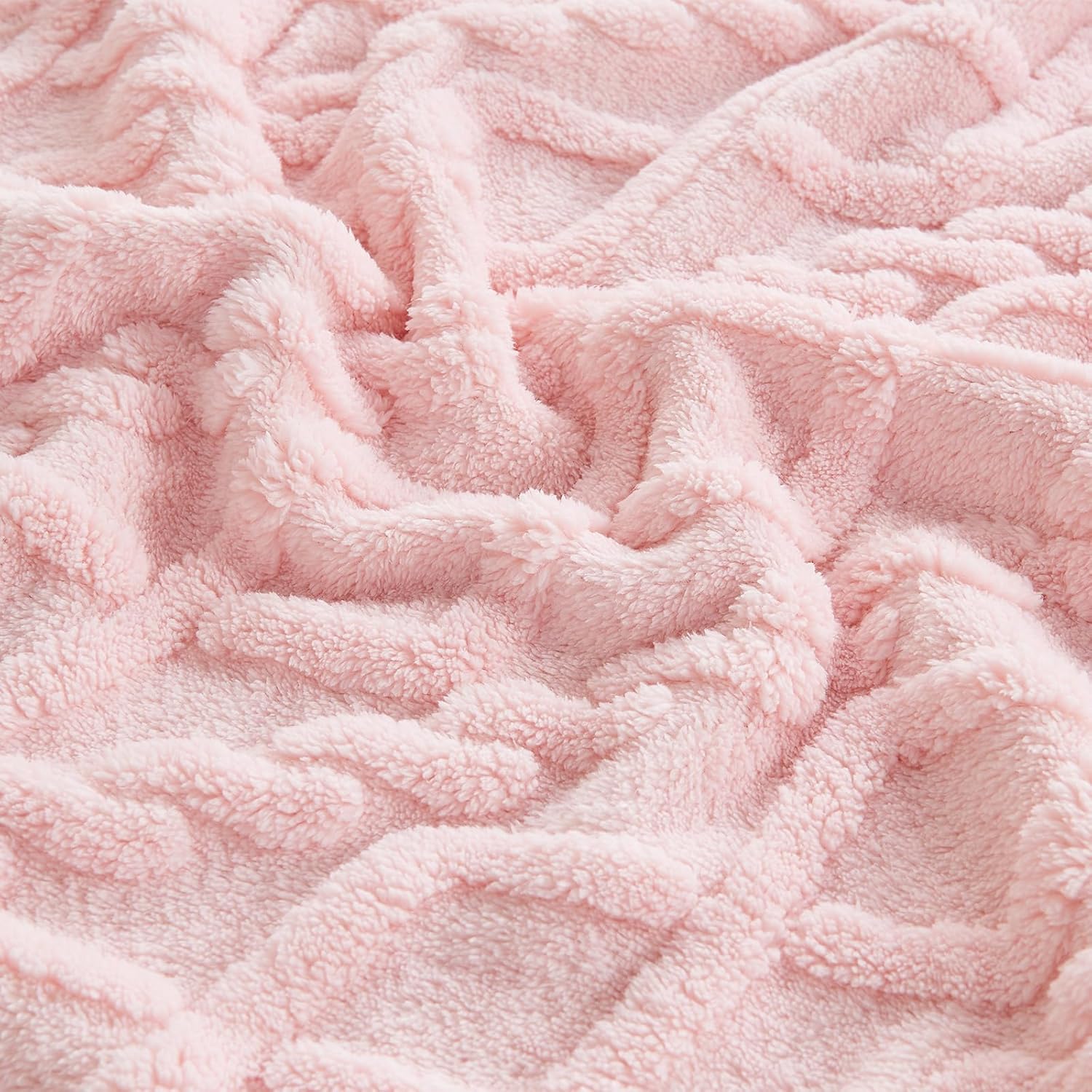 KMUSET Kids Pink Blanket for Boys Girls 30 x 40 inches, Soft Cozy Fuzzy Swaddle 3D Jacquard Throw Blanket - Image 2