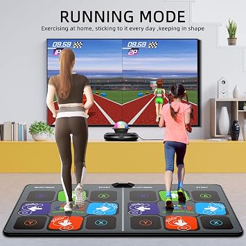 FWFX Wireless Dance Mat for Kids and Adults, Exercise Dance Pad Game for TV | PlugPlay Offline, 2-Player, Dance & Sports Games, Expandable Music, Indoor Active Play, Christmas Birthday Gift for Parties