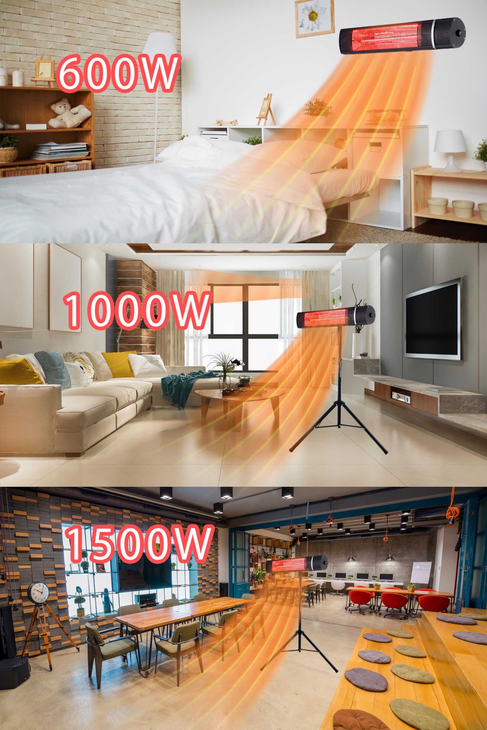 Amazon | 屋外ヒーター ハロゲンヒーター 壁掛け式電気ヒーター IP65