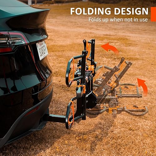 Miniatura 5 de Plataforma 2 - Soporte para bicicleta eléctrica para enganche de automóvil, para SUV, RV, camiones, portabicicletas, portabicicletas, receptor de 2