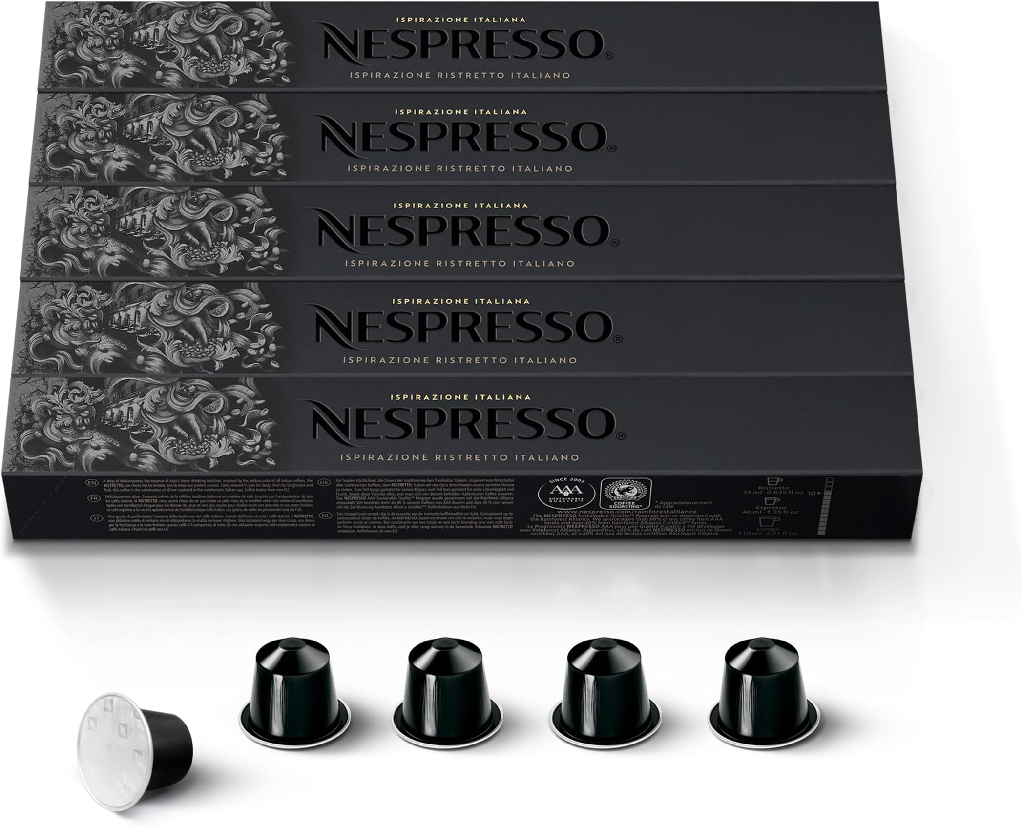 Capsules Original Line, Ristretto Intenso, Dark Roast Coffee, 50 Count Coffee Pods